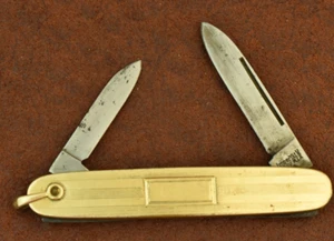 VINTAGE 1956-1958 IMPERIAL PROV MADE IN USA FANCY BRASS GENTS PEN KNIFE (21905) - Picture 1 of 5