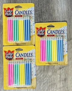 New Cake Mate Party Pencil Candles Bundle 3 Packs 72 Candles Total - Picture 1 of 3