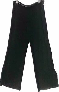 Vintage Oscar De la Renta Black Velvet Wide Leg Pants Trousers MED (10-12) NWT - Picture 1 of 5