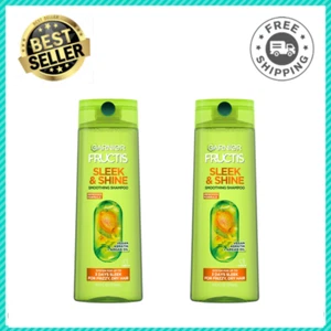 2PK Garnier Fructis Sleek & Shine Smoothing Shampoo for Frizzy, Dry Hair 12.5 Oz - Picture 1 of 12