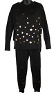 Mta Sport 2 Pc Set Black Sweatshirt Sweatpants Rose Gold Stars Small Oversized
