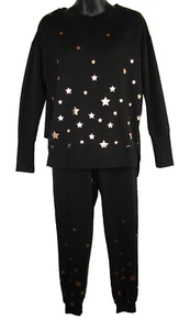 MTA Sport Sweatshirt Jogginghose 2-teiliges Set schwarz rosegold Sterne Small Oversized - Bild 1 von 8