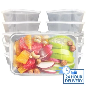 500x CONTENITORI DA ASPORTO PER ALIMENTI FORNO A MICROONDE IN PLASTICA 750ml con coperchi congelatore - Foto 1 di 5