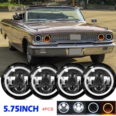 4Pcs 5.75" 5-3/4inch Round LED Headlights Upgrade for Ford Galaxie 500 1962-1974 — 第 1/4 张图片