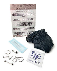 STERILE BASIC *Blade Needle Body Piercing Kit* - Choose Piercing/Jewellery! - UK