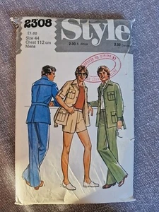Vintage Mens Jacket Sewing Pattern Style 2308 Size 44 - Picture 1 of 7
