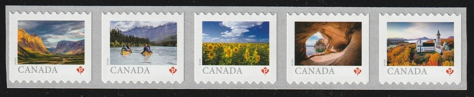 Canada #3428a, From Far and Wide, Strip of 5 from Large Coil, MNH 2024 — 第 1/1 张图片