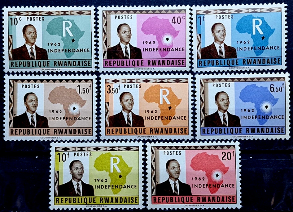 Rwanda 1962 - MNH - First 8 Stamps Full Set SC #1-8 - Image 1 of 4