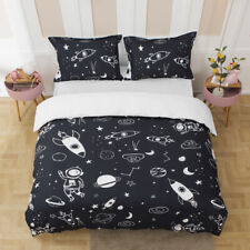 3D The Earth Rocket Star Moon Quilt Cover Set Duvet Cover Bedding Pillowcases