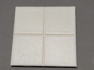 Vtg One American Olean Ceramic Tile Divided White Crystalline Scored 4.25” NOS - Image 1 of 3