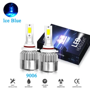 2x Combo 9006 LED Headlight Bulbs Kit Low Beam Factory 8000K Ice Blue - Picture 1 of 10