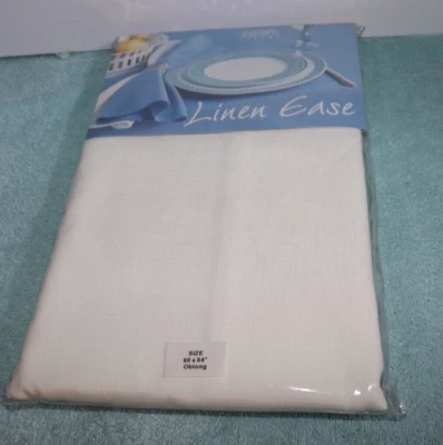 Vintage New Bardwil Linens Ivory Tablecloth 60" x 84" Oval - Image 1 of 4