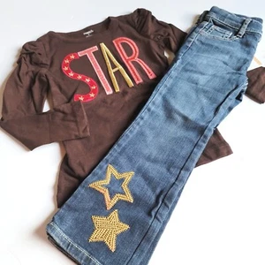 Gymboree Girls sz 4 5 Star of the Show Show STAR Top & Jeans Set NWT - Picture 1 of 3