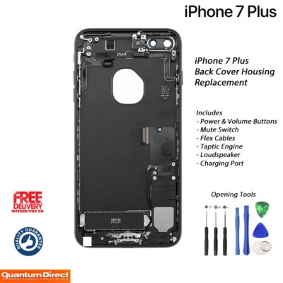 iPhone 7 Plus Fully Assembled Back Cover Housing with ALL Parts - BLACK - NEW - Image 1 of 4