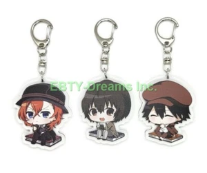Set of 3 Bungou Stray Dogs Anime Acrylic Keychain Ranpo, Chuuya, Osamu Dazai v1 - Picture 1 of 2
