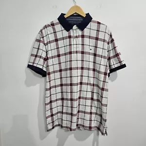 Vintage Tommy Hilfiger Plaid Polo Shirt Size XXL Custom Fit Slim Collared - Picture 1 of 11