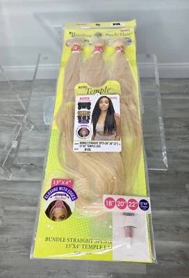 Paquetes de cabello humano Remy brasileño rubio recto 613L 18” 20” 22” encaje frontal Foto 1 de 4