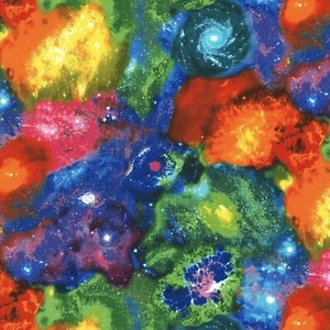 Space Nebula Colorful Galaxy 100% Cotton Fabric by The Yard - Picture 1 of 2