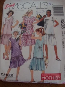 McCALLS 4203 SEWING PATTERN MATERNITY DRESSES Misses Sz 6 8 10 OOP 1989 - Picture 1 of 1