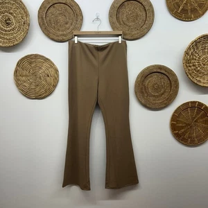 NUEVO H&M Pantalón Tejido Acampanado Pierna Ancha Marrón Tostado Neutro XL Hippie Boho Festival - Imagen 1 de 6