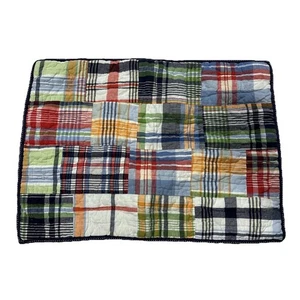 Pottery Barn Kids Patchwork Quilt Pillow Sham Case Navy Edge Red, Blue Green - Picture 1 of 5