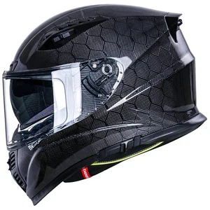 VCOROS FA-602 Carbon Fiber Full Face Motorcycle Helmet Adult (L) Black Snakeskin - Picture 1 of 11