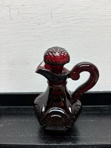 VINTAGE AVON 1876 CAPE COD COLLECTION GLASS RUBY BATH OIL Cruet See Desc - Picture 1 of 9