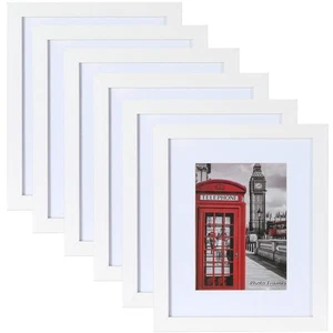 PEALSN 11x14 Picture Frame Set of 6, Display Pictures 8x10 with Mat or 11x14 - Picture 1 of 6