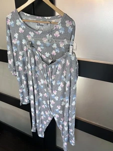 Disney Minnie Mouse 2 piece Capri Pajama Set Grey Pastel Print Sz. XXL/EEG - Picture 1 of 11
