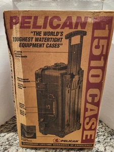 Pelican 1510 Watertight Carry On Hard Case with Foam Insert Wheels - Black - Picture 1 of 12