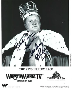 WRESTLING HEEL LEGEND HARLEY RACE SIGNED 8X10 8x NWA WORLD HEAVYWEIGHT CHAMPION - Bild 1 von 1