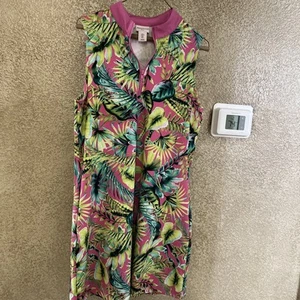 Tommy Bahama Golf Dress Large 1/4 Zip Pockets Pickleball Beach Tennis Tropical - Picture 1 of 8