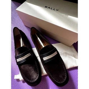 $678 Bally Loafers Men Size US 10 NEW in Brown Suede Kansan Ebano 21 Calf Suede  - Picture 1 of 8