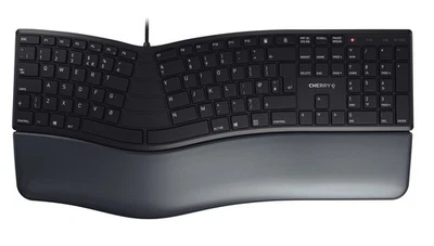 4025112093951 CHERRY KC 4500 ERGO Corded Ergonomic Keyboard, Black, USB (QWERTY - Image 1 of 4