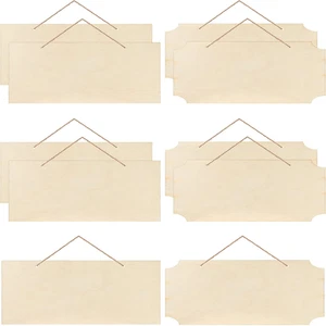 10 Stück unfertiges hängendes Holzschild 9. 8 X 3. 9 Zoll leere Holzschilder rechteckig - Bild 1 von 7