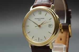 [Near MINT] Frederique Constant Gold White Dial 34mm Men's Automatic Watch JAPAN - Picture 1 of 10