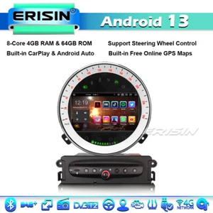 8-Core 64GO Android 14 Autoradio GPS pour BMW Mini Cooper TNT DAB+CarPlay BT 5.0 - Afbeelding 1 van 22