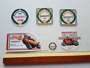 Ducati lotto 6 adesivi pubblicitari Pantah - 851 originali factory stickers