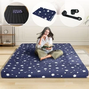 Japanese Floor Mattress Foldable 10cm Thick Sleeping Tatami Futon Mat with Cover - Picture 1 of 16