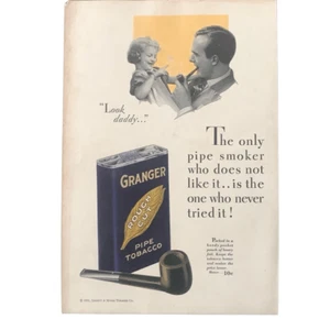 Pipa de corte áspero Granger 1932 vintage aspecto tabaco papá anuncio anuncio - Imagen 1 de 5