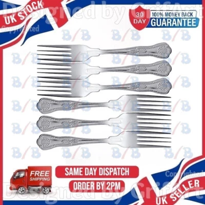 SUNNEX 6 KINGS PATTERN DINNER FORKS SET OF SIX QUALITY DESIGN CATERING GRADE CUTLERY