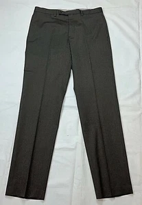 Pantalones de vestir para hombre Lauren Ralph Lauren grises frontales planos talla 34X34 100 % lana - Imagen 1 de 9