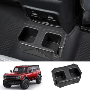 Black Rear Dual Cup Holder for Ford Bronco 2024 2023 2022 2021 2/4 Door - Foto 1 di 24