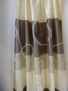 300cm Gardine Deko ca.150cm breit z. selber nähen Streifen beige braun 520-038 - Bild 1 von 2