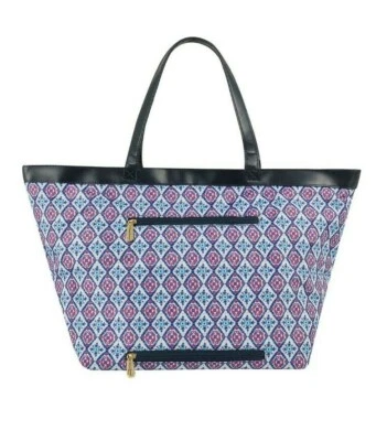 NWT - Tommy Bahama - 15" Honolulu - Diamond Tile Tote Bag - Blue Print - $160 - Image 1 of 4