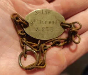 Original WW1 French Dog Tag Bracelet / Maurice Kremer - Picture 1 of 2