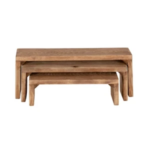 3pc Wood Risers Plant Pot Stand/Base Indoor Home/Garden Display Rack/Shelf Brown - Picture 1 of 1