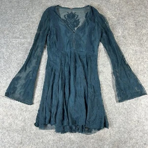 Free People Reign Over Me Lace Dress Teal sz 6 ASO Elena Gilbert Vampire Diaries - Picture 1 of 11
