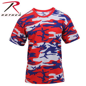 Rothco 3192 Colored Camo T-Shirts - Red / White / Blue