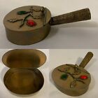 Vintage Chinese Brass Cloisonne Gem Top Crumb Catcher Butler Tray Ashtray